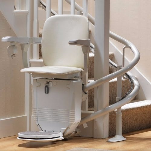 image of a stairlift with nobody sitting on it